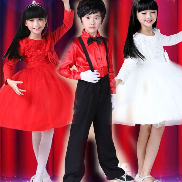 stage wear style student performance costumes clothing long sleeve male children host, Black;red
stage wear style student performance costumes clothing long sleeve male children host, Black;red