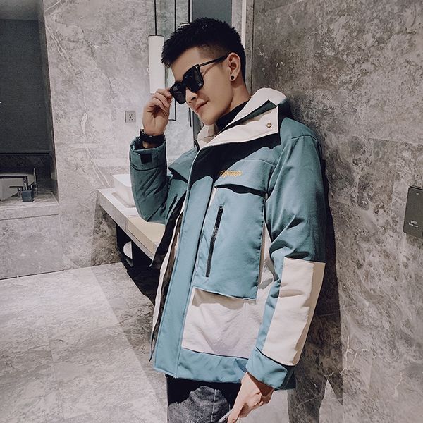 winter thicken tooling jacket men's slim warm fashion parka men contrast casual stand collar coat man cotton jacket male m-3xl, Black
winter thicken tooling jacket men's slim warm fashion parka men contrast casual stand collar coat man cotton jacket male m-3xl, Black