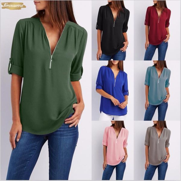 new 2019 spring blouse fashion women casual half sleeve v neck loose plus size zipper chiffon blouse street shirts, White
new 2019 spring blouse fashion women casual half sleeve v neck loose plus size zipper chiffon blouse street shirts, White