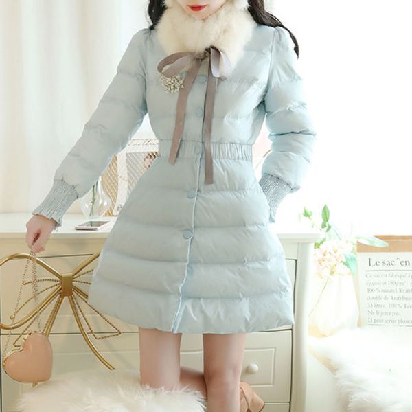 2 color winter new bow lace up fur collar office lady long sleeve parkas sweet waist down jacket elegant long cotton coat female, Tan;black
2 color winter new bow lace up fur collar office lady long sleeve parkas sweet waist down jacket elegant long cotton coat female, Tan;black