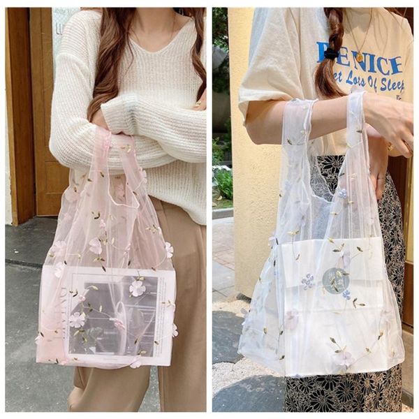 women girls fashion embroidery handbag shopping tote flower transparent mesh handbags organza casual new hot
women girls fashion embroidery handbag shopping tote flower transparent mesh handbags organza casual new hot