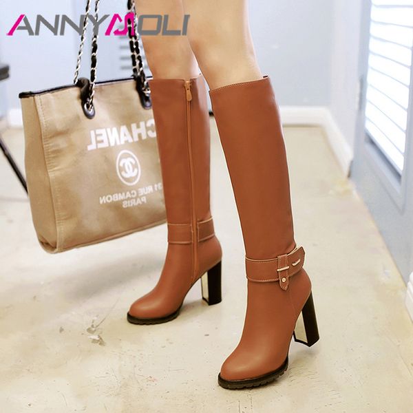 annymoli winter knee high boots women zipper chunky heels long boots buckle super high heel shoes ladies autumn plus size 33-43, Black
annymoli winter knee high boots women zipper chunky heels long boots buckle super high heel shoes ladies autumn plus size 33-43, Black