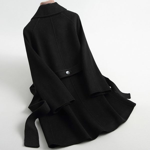 2020 elegant casual 100% wool coat female double side wool coat women long women's winter jackets and coats + belt 20209, Black
2020 elegant casual 100% wool coat female double side wool coat women long women's winter jackets and coats + belt 20209, Black