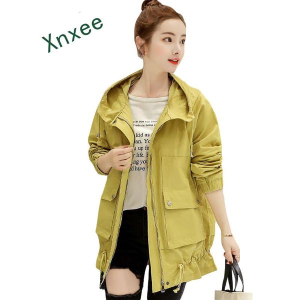 xnxee windbreaker female 2019 spring autumn new korean students loose shirt elegant women coat solid color large size clothing, Tan;black 
xnxee windbreaker female 2019 spring autumn new korean students loose shirt elegant women coat solid color large size clothing, Tan;black