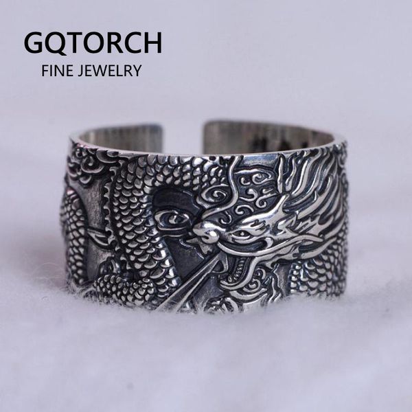 real 999 pure silver mens biker rings with flying dragon vintage punk style heart sutra engraved buddhism animal jewelry, Golden;silver 
real 999 pure silver mens biker rings with flying dragon vintage punk style heart sutra engraved buddhism animal jewelry, Golden;silver