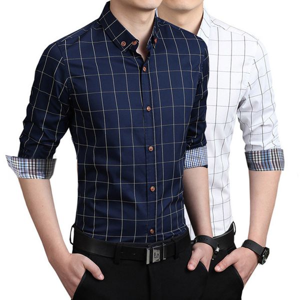 befoyi men's plaid dress shirts male 2020 new long sleeve slim fit business regular shirt mens clothes plus size 5xl sale, White;black
befoyi men's plaid dress shirts male 2020 new long sleeve slim fit business regular shirt mens clothes plus size 5xl sale, White;black