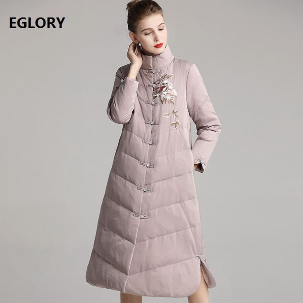 new 2019 winter long coat parka downs women luxurious embroidery single breasted green pink parka overcoats xxxl, Black
new 2019 winter long coat parka downs women luxurious embroidery single breasted green pink parka overcoats xxxl, Black