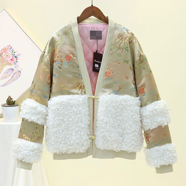 neploe women coat lambwool patchwork parkas cotton-padded casual warm jacket winter clothing dragon phonix jacquard parka 56158, Black
neploe women coat lambwool patchwork parkas cotton-padded casual warm jacket winter clothing dragon phonix jacquard parka 56158, Black