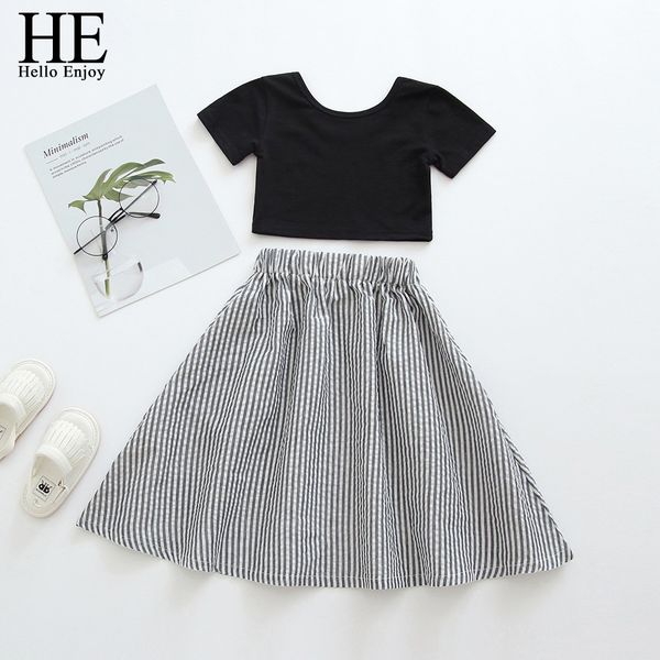 he hello enjoy summer baby girls clothing sets black vest+striped skirt kids clothes for girl cute toddler child sweet fashion, White
he hello enjoy summer baby girls clothing sets black vest+striped skirt kids clothes for girl cute toddler child sweet fashion, White