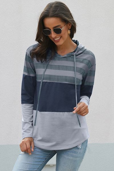 autumn women long sleeves causual pullover hoodies print patchwork contrast color stripe hooded sweatshirts multi colors, Black
autumn women long sleeves causual pullover hoodies print patchwork contrast color stripe hooded sweatshirts multi colors, Black