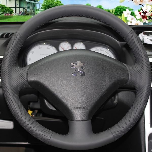 черная кожа сшитая вручную крышка рулевого колеса автомобиля для 307
черная кожа сшитая вручную крышка рулевого колеса автомобиля для 307