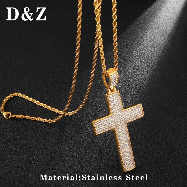 d&z shiny full rhinestone stainless steel cross crucifix pendant necklace for male street jewelry gift, Silver
d&z shiny full rhinestone stainless steel cross crucifix pendant necklace for male street jewelry gift, Silver