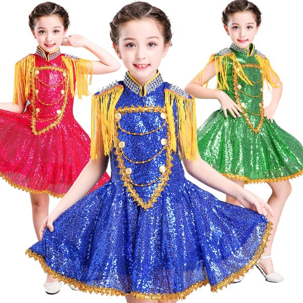 sixty-one girl jazz skirt children's drum show clothes sequins show sequins modern dance tide dresses, Black;red
sixty-one girl jazz skirt children's drum show clothes sequins show sequins modern dance tide dresses, Black;red