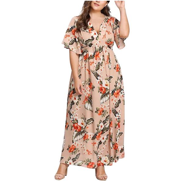 womens dress new floral printed boho short sleeve chffion long maxi dress summer beach plus size holiday green dresses women a13, Black;gray
womens dress new floral printed boho short sleeve chffion long maxi dress summer beach plus size holiday green dresses women a13, Black;gray