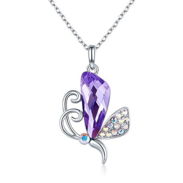 statement necklace for women jewelry austrian crystal choker amethyst butterfly necklace simple retro short pendant necklace, Silver
statement necklace for women jewelry austrian crystal choker amethyst butterfly necklace simple retro short pendant necklace, Silver