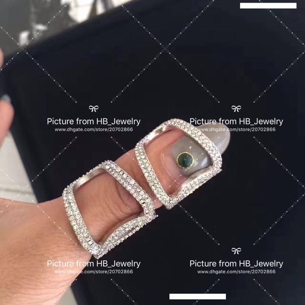 fashion brand full diamond open designer rings for lady design women party wedding lovers gift luxury jewelry for bride with box, Silver 
fashion brand full diamond open designer rings for lady design women party wedding lovers gift luxury jewelry for bride with box, Silver