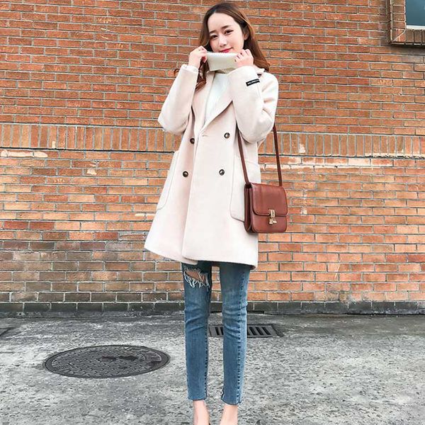 anti-season coat female long section south korea 2019 spring autumn new double-breasted wool coat loose woolen z45, Black
anti-season coat female long section south korea 2019 spring autumn new double-breasted wool coat loose woolen z45, Black