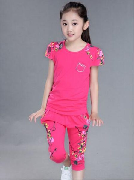 children clothing sets summer girls sports suit cotton print short sleeve t-shirt+pants 2pcs girls clothes 4 6 8 10 12 13 years, White
children clothing sets summer girls sports suit cotton print short sleeve t-shirt+pants 2pcs girls clothes 4 6 8 10 12 13 years, White