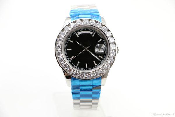 new model 44mm big diamond silver case day -date black face watch sapphire original clasp automatic mechanical wristwat, Slivery;brown
new model 44mm big diamond silver case day -date black face watch sapphire original clasp automatic mechanical wristwat, Slivery;brown