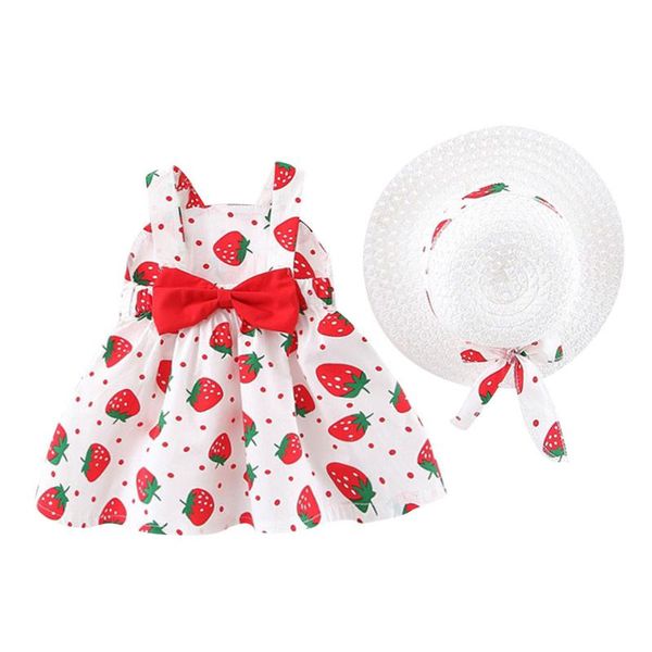 girl's dresses sweet simple dress girl sleeveless cute strawberry print bow princess and straw hat child set gift 2021, Red;yellow
girl's dresses sweet simple dress girl sleeveless cute strawberry print bow princess and straw hat child set gift 2021, Red;yellow
