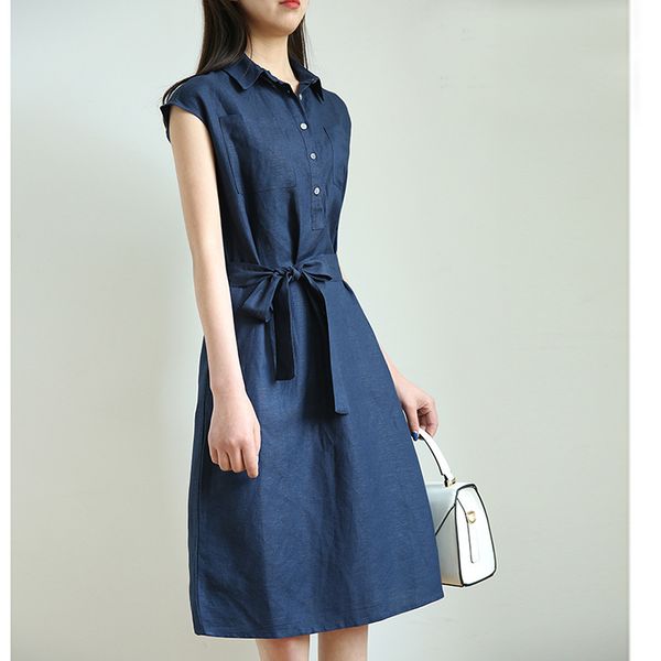 french casual cotton and linen dress summer 2020 women's waist lace dress women's solid color, Black;gray
french casual cotton and linen dress summer 2020 women's waist lace dress women's solid color, Black;gray