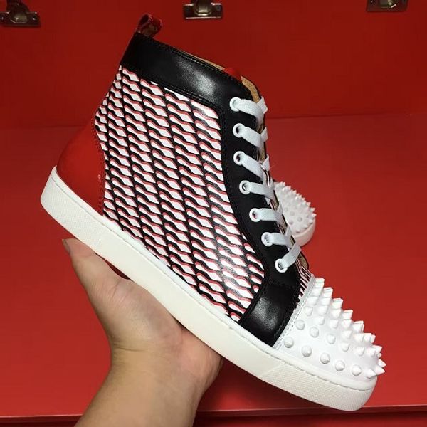 fashion genuine leather sneakers high spikes toe red bottom shoes women's & men's casual luxury designer rievts red sole outdoor t, Black
fashion genuine leather sneakers high spikes toe red bottom shoes women's & men's casual luxury designer rievts red sole outdoor t, Black