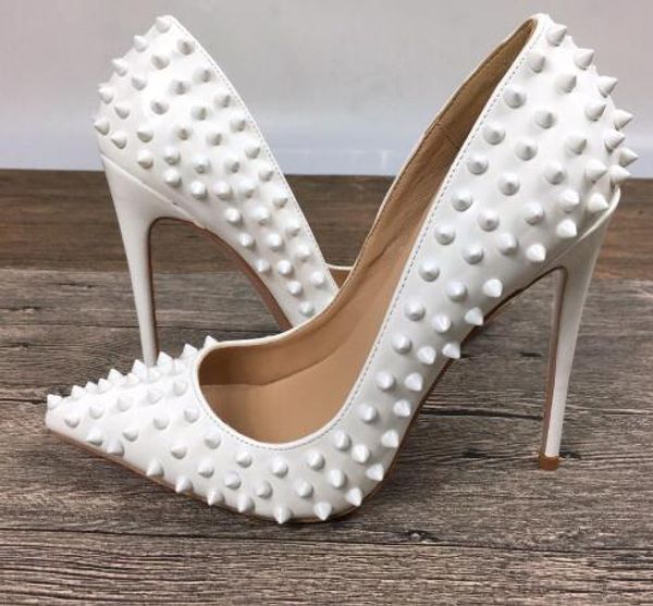 pointed toe white pu high heels patent exclusive brand needle rivet shallow mouth pumps wave 8//12cm heels party wedding shoes #9033, Black
pointed toe white pu high heels patent exclusive brand needle rivet shallow mouth pumps wave 8//12cm heels party wedding shoes #9033, Black