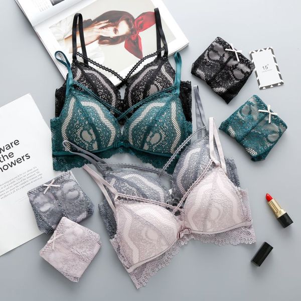 women padded lace push up bras set front cross straps translucent seamless lace panties underwear suits ns, Red;black
women padded lace push up bras set front cross straps translucent seamless lace panties underwear suits ns, Red;black