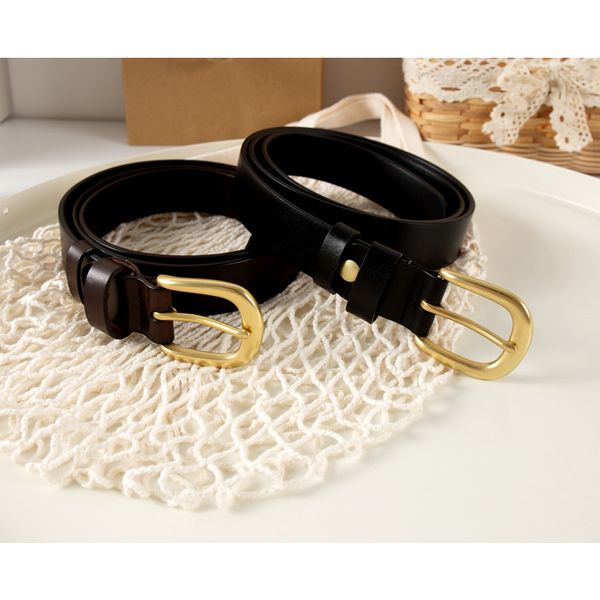 missnanda ladies leather belt first layer cowhide gold shiny solid copper buckle pin buckle belt ins simple, Black;brown
missnanda ladies leather belt first layer cowhide gold shiny solid copper buckle pin buckle belt ins simple, Black;brown