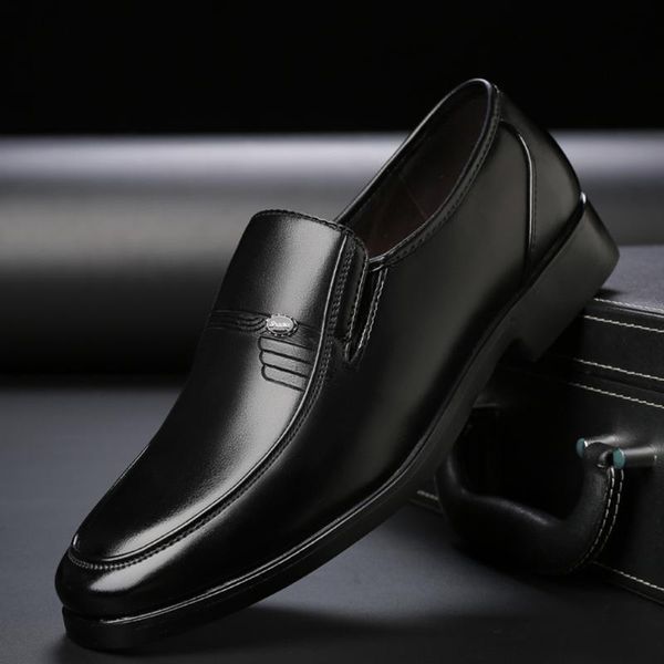 men shoes leather fashion round toe black slip on business work leather shoes men's business classic gentleman #17
men shoes leather fashion round toe black slip on business work leather shoes men's business classic gentleman #17