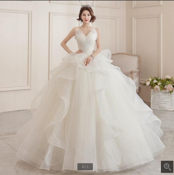 2020 romantic princess puffy ball gown wedding dress strapless v neckline ruffled luxury wedding dresses fashion bridal gowns sale, White
2020 romantic princess puffy ball gown wedding dress strapless v neckline ruffled luxury wedding dresses fashion bridal gowns sale, White