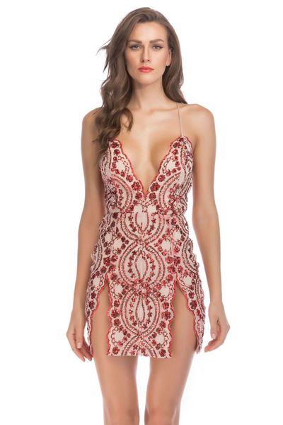 women deep v-neck sequins dress spaghetti strap bodycon dresses night club clothing split panelled apparel, Black;gray
women deep v-neck sequins dress spaghetti strap bodycon dresses night club clothing split panelled apparel, Black;gray