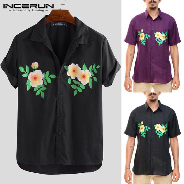 incerun 2019 summer new casual loose men's short sleeve slim fit flower print hawaiian shirt beach ethnic camisa masculina s-5xl, White;black
incerun 2019 summer new casual loose men's short sleeve slim fit flower print hawaiian shirt beach ethnic camisa masculina s-5xl, White;black