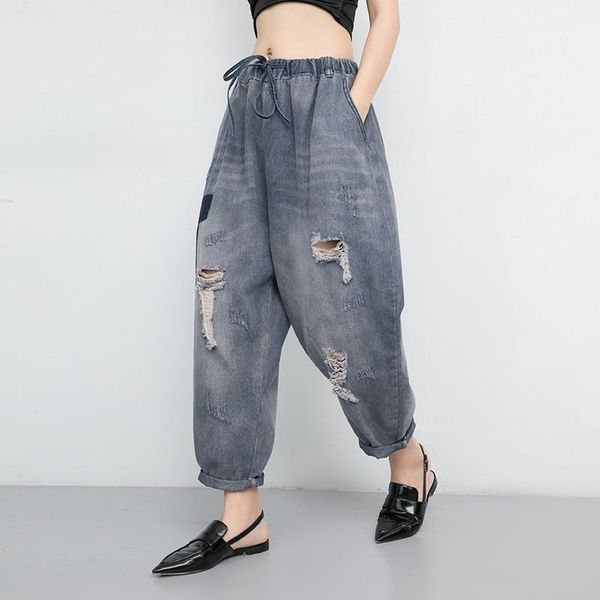 women baggy boyfriend denim pants harem pants hip hop street japanese style harem trousers, Blue
women baggy boyfriend denim pants harem pants hip hop street japanese style harem trousers, Blue