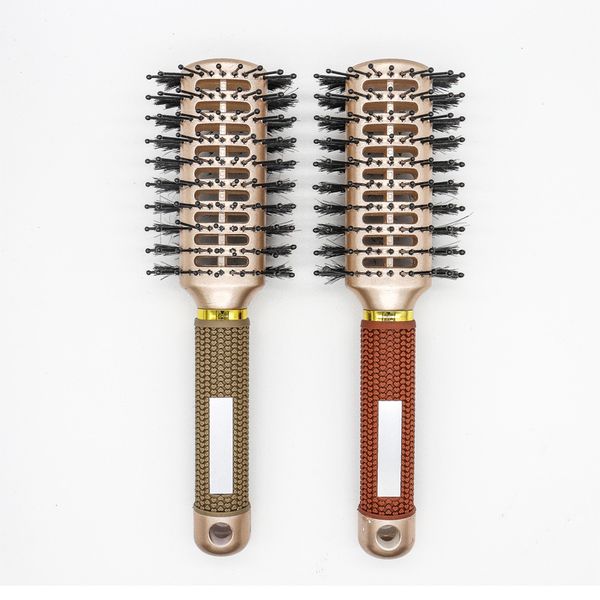 double-sided bristle & rids 9 rows comb heat resistance air transfer hairbrushs detangling brush barrel comb hairdresser 1243, Silver
double-sided bristle & rids 9 rows comb heat resistance air transfer hairbrushs detangling brush barrel comb hairdresser 1243, Silver