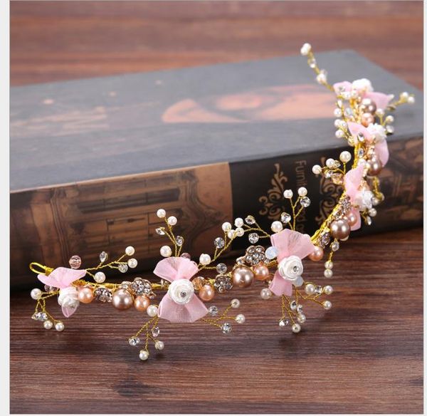 pink bow hairband with flowers inlaid diamond bride's wedding headband, Slivery;golden
pink bow hairband with flowers inlaid diamond bride's wedding headband, Slivery;golden