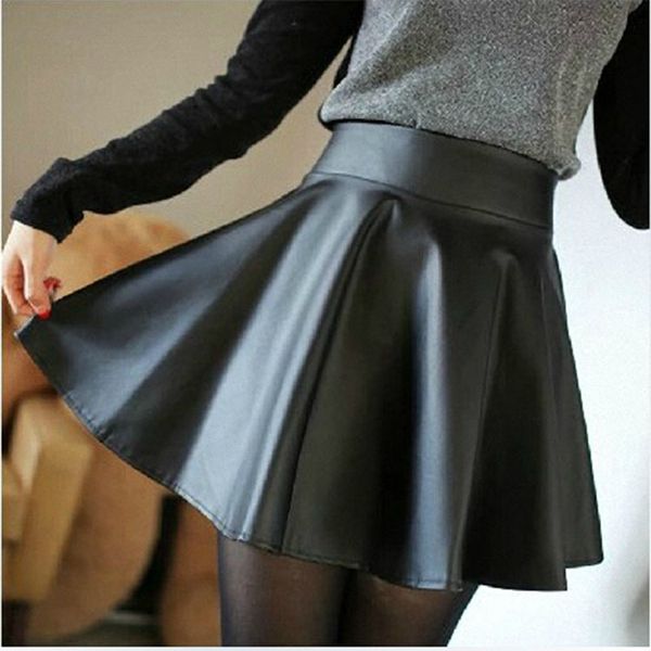 2015 women winter leather skirts fashion plus size high waist pleated skirts saia sale, Black
2015 women winter leather skirts fashion plus size high waist pleated skirts saia sale, Black