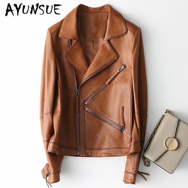 ayunsue fashion streetwear female jacket coat spring autumn elegant casual punk motorcycle genuine leather jackets women 28215, Black
ayunsue fashion streetwear female jacket coat spring autumn elegant casual punk motorcycle genuine leather jackets women 28215, Black