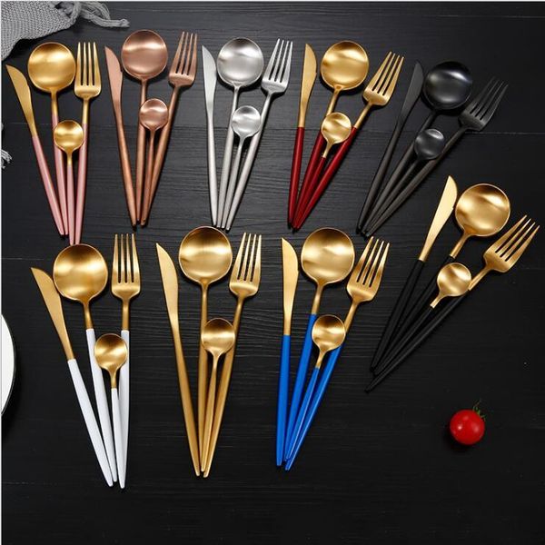 portugal western tableware stainless steel cutlery set knife fork spoon tea spoon flatware sets western dinner cutleries gift
portugal western tableware stainless steel cutlery set knife fork spoon tea spoon flatware sets western dinner cutleries gift