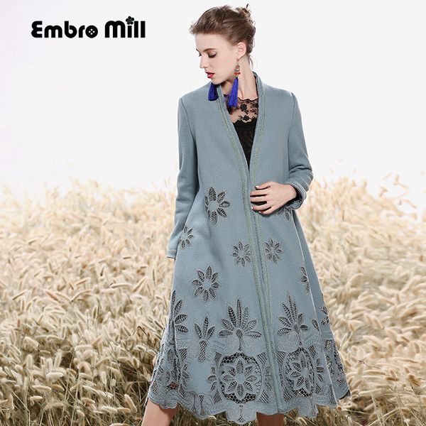 high-end winter trench coats for women vintage elegant floral wool embroidery loose lady blue christmas overcoat female m-xxxl, Black
high-end winter trench coats for women vintage elegant floral wool embroidery loose lady blue christmas overcoat female m-xxxl, Black