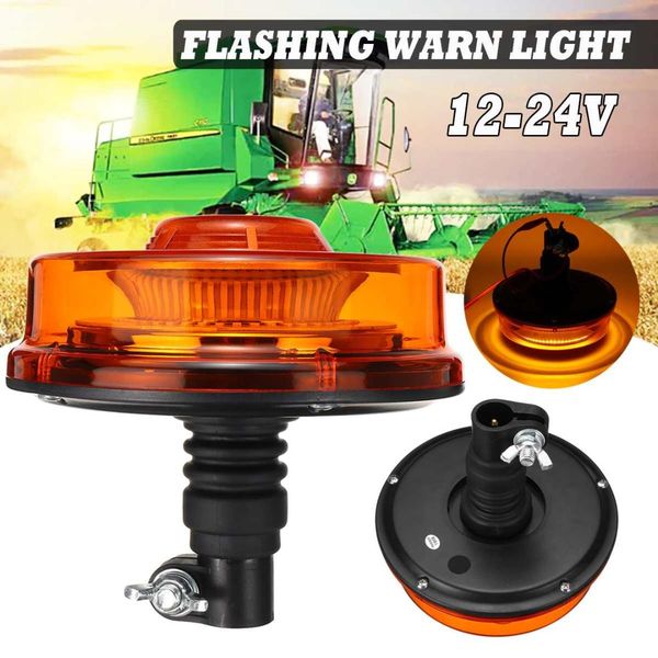 

24w waterproof led flashing amber beacon flexible warning light 12v-24v emergency light frequency lamp for tractor truck suv