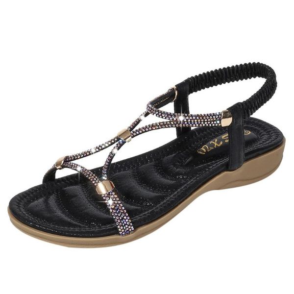 sagace women's bohemian summer women's crystal rhinestone flat sandals beach shoes flip clips casual shoes large size 2020, Black
sagace women's bohemian summer women's crystal rhinestone flat sandals beach shoes flip clips casual shoes large size 2020, Black