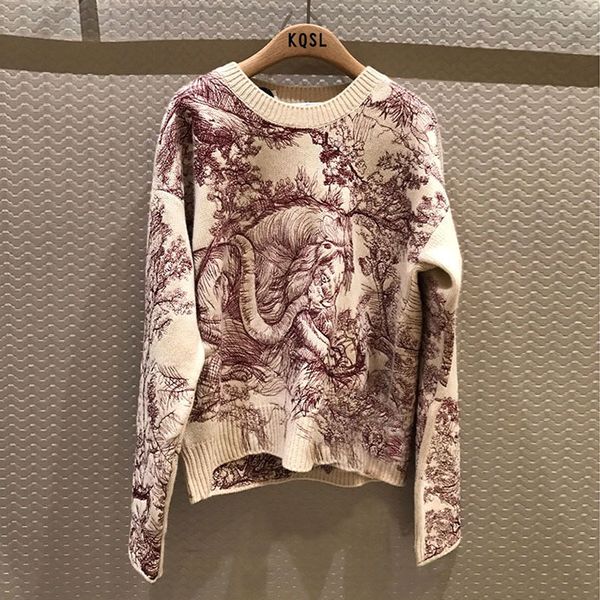runway designer animal embroidery loose casual knitted sweater women 2019 vintage o-neck long sleeve pullovers, White;black
runway designer animal embroidery loose casual knitted sweater women 2019 vintage o-neck long sleeve pullovers, White;black