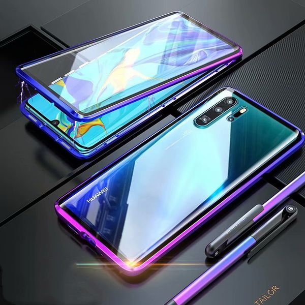 luxury magnetic gradient metal bumper case for huawei p30 p30pro mate20pro cover full body protective tempered glass coque funda
luxury magnetic gradient metal bumper case for huawei p30 p30pro mate20pro cover full body protective tempered glass coque funda