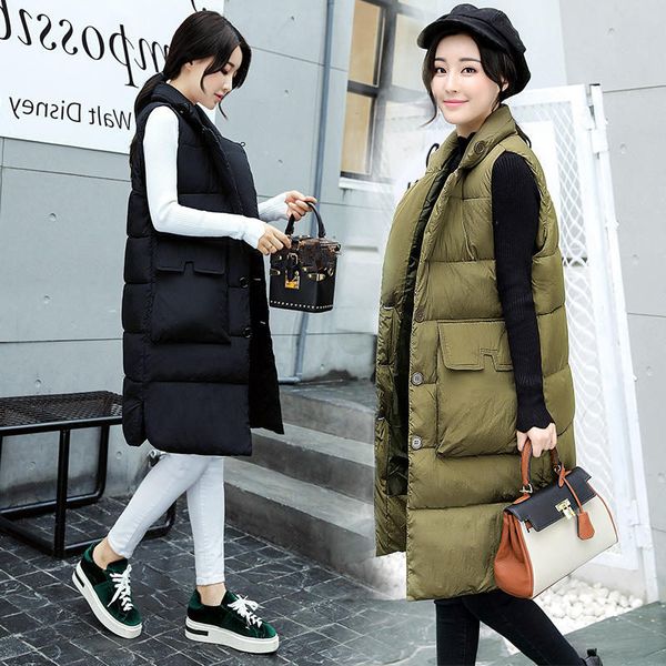 winter thicken down cotton vest female coat parka loose sleeveless waistcoat warm vest women pockets casual coat xxl q2044, Black;white
winter thicken down cotton vest female coat parka loose sleeveless waistcoat warm vest women pockets casual coat xxl q2044, Black;white