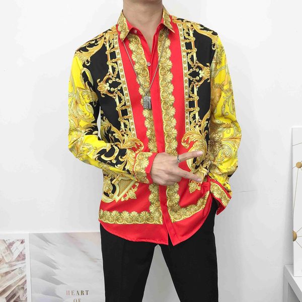 designer slim fit shirts medusa men ff=2020 3d gold floral print mens dress shirts long sleeved business casual shirts males clothes, White;black
designer slim fit shirts medusa men ff=2020 3d gold floral print mens dress shirts long sleeved business casual shirts males clothes, White;black