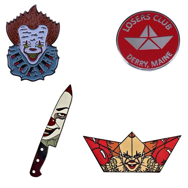 stephen king's it enamel pin pennywise clown brooch loser club badge horror movie fans gift, Gray
stephen king's it enamel pin pennywise clown brooch loser club badge horror movie fans gift, Gray