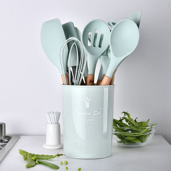 9/10//11/12pcs silicone kitchenware cooking utensils non-stick spatula shovel wooden handle cooking tools set with storage box kitchen tools
9/10//11/12pcs silicone kitchenware cooking utensils non-stick spatula shovel wooden handle cooking tools set with storage box kitchen tools