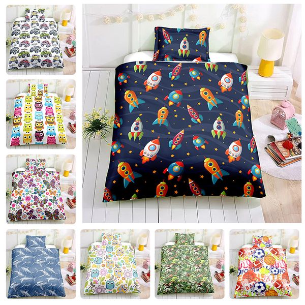 100% Cotton Crib Bed Linen Kit Cartoon Animal Baby Bedding Set Includes Pillowcase Duvet Cover Without Filler