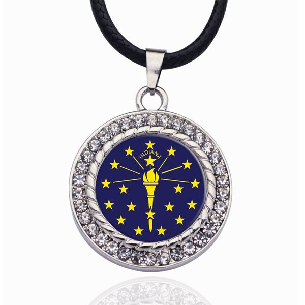 indiana flag circle charm crystal pendant necklaces for women vintage charm choker necklace party jewelry gift, Bronze;silver
indiana flag circle charm crystal pendant necklaces for women vintage charm choker necklace party jewelry gift, Bronze;silver